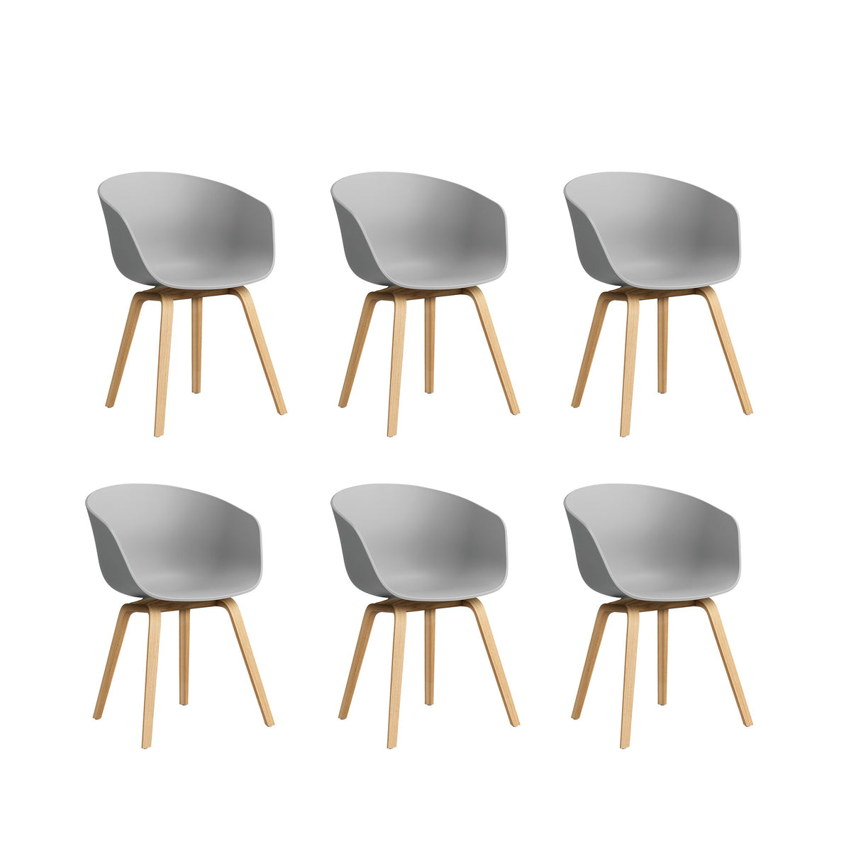 HAY About a Chair AAC 22 2.0 Armlehnstuhl Eiche lackiert 6er Set