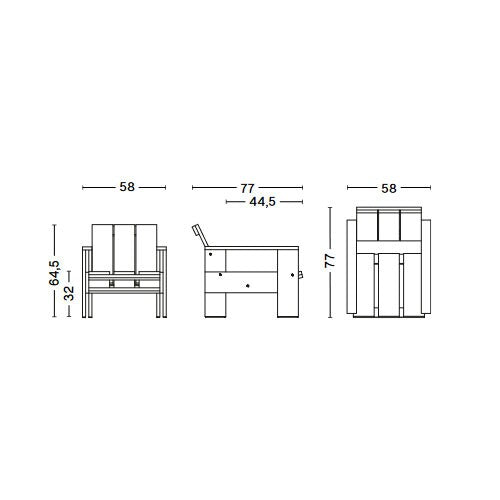 HAY Crate Lounge Gartenstuhl 77cm