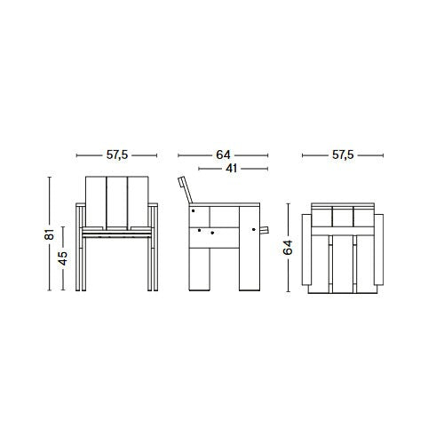 HAY Crate Gartenstuhl 64cm