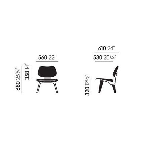 Vitra LCW Stuhl Kuhfell