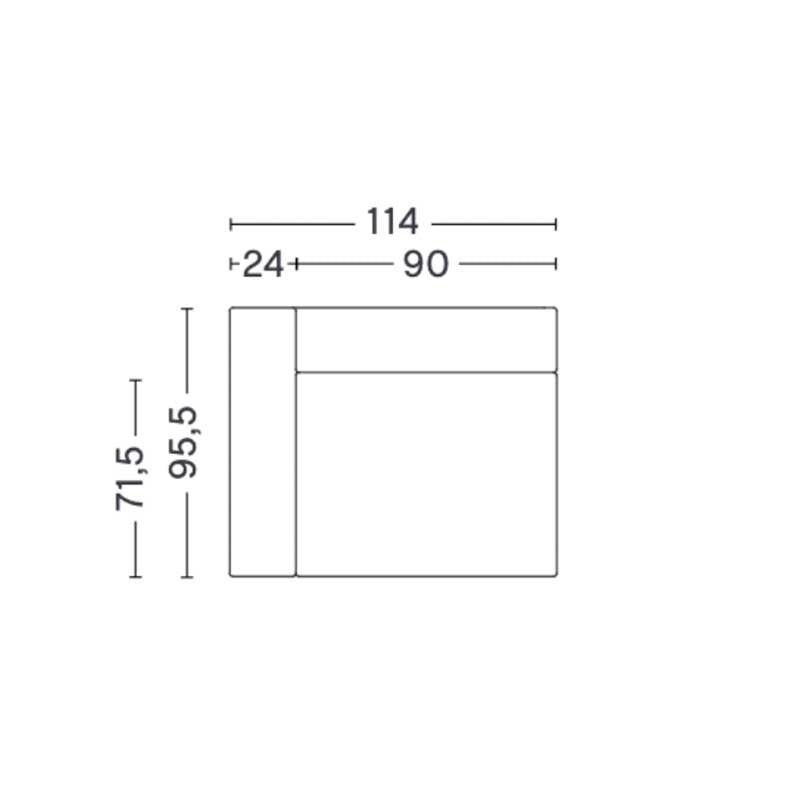 HAY Mags Sofa-Modul Links breit 114x95,5cm