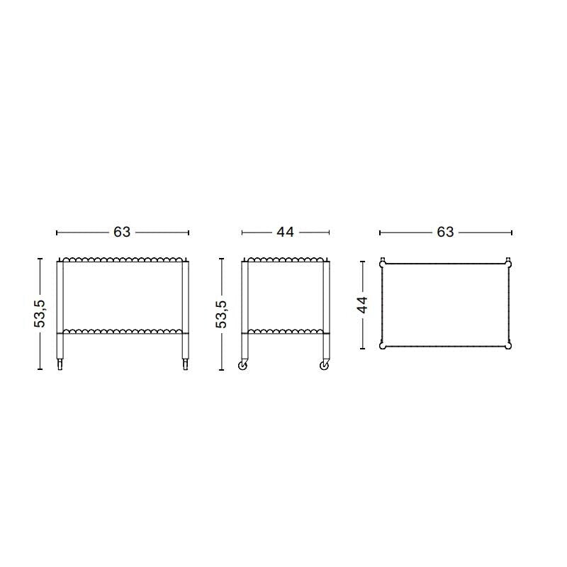HAY Arcs Servierwagen niedrig