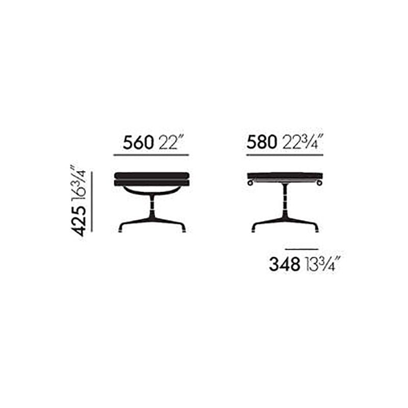 Vitra EA 223 Soft Pad Aluminium Chair Ottoman