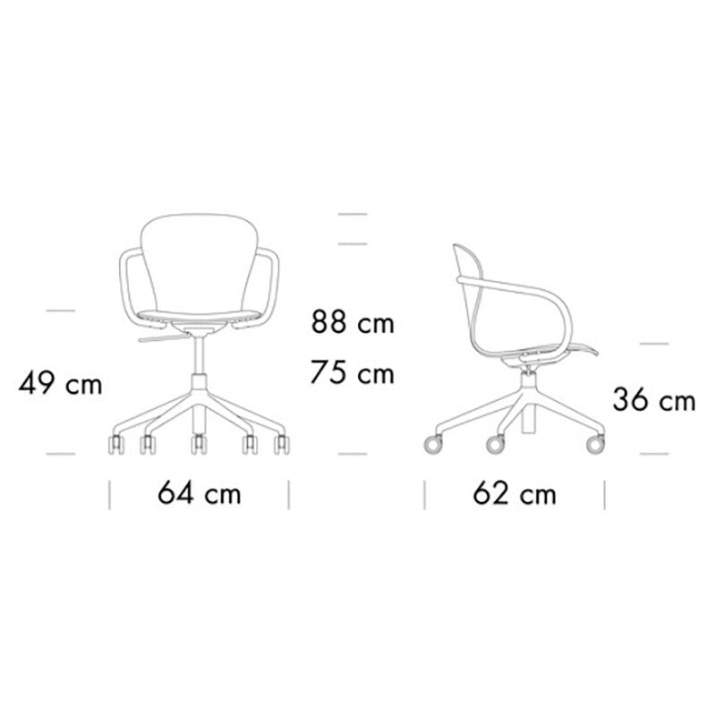 Thonet S 220 FDRW Drehstuhl mit Rollen