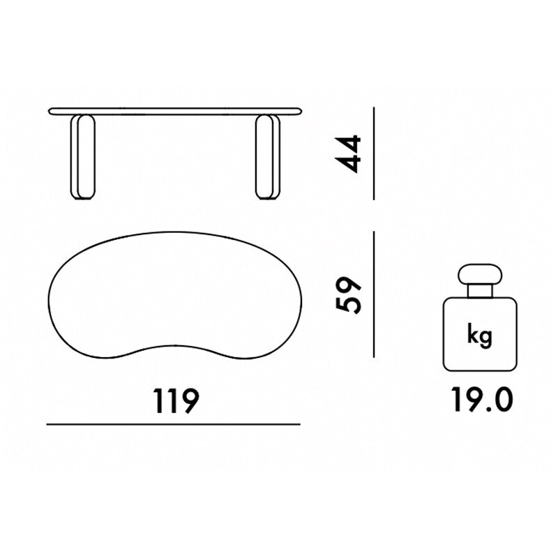 Kartell Undique Mas Beistelltisch 119x59x44cm