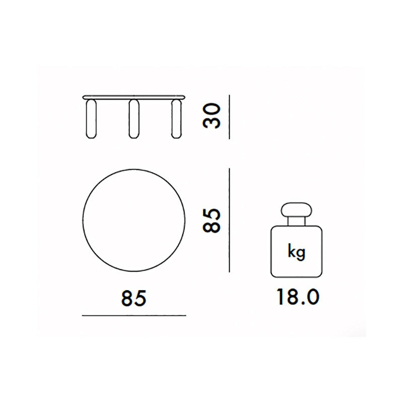 Kartell Undique Mas Beistelltisch Ø85cm/H30cm