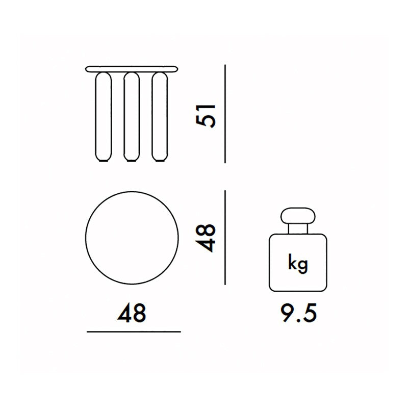 Kartell Undique Mas Beistelltisch Ø48cm/H51cm