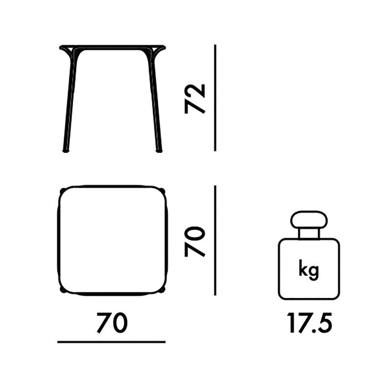 Kartell Hiray Gartenesstisch 70x70cm