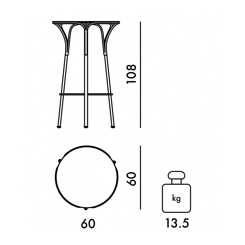 Kartell Hiray Garten Stehtisch H 108cm