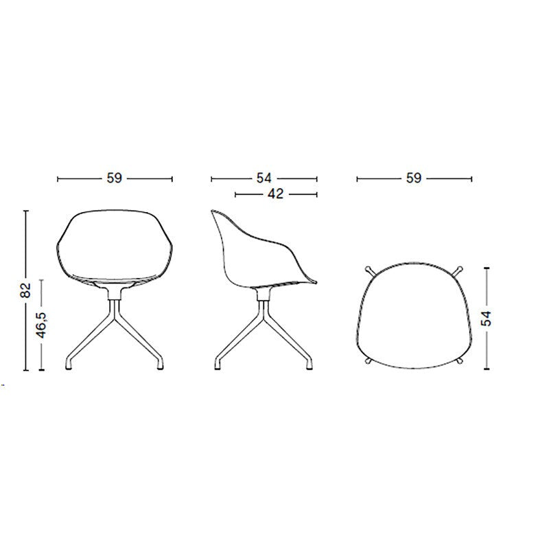 HAY About a Chair AAC 220 2.0 Drehstuhl Gestell poliert