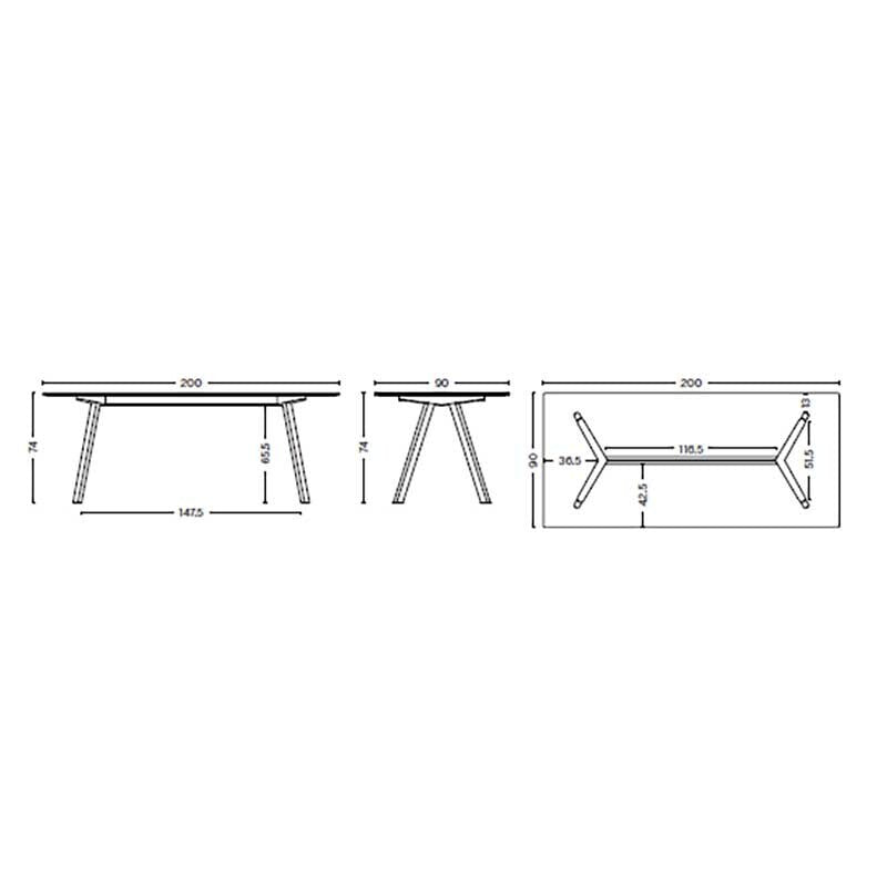 HAY Copenhague CPH30 2.0 Esstisch Furnier 200x90cm