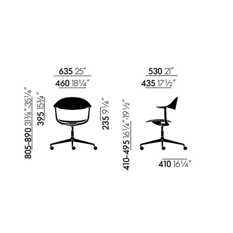 Vitra Mynt Bürostuhl Gestell Aluminium