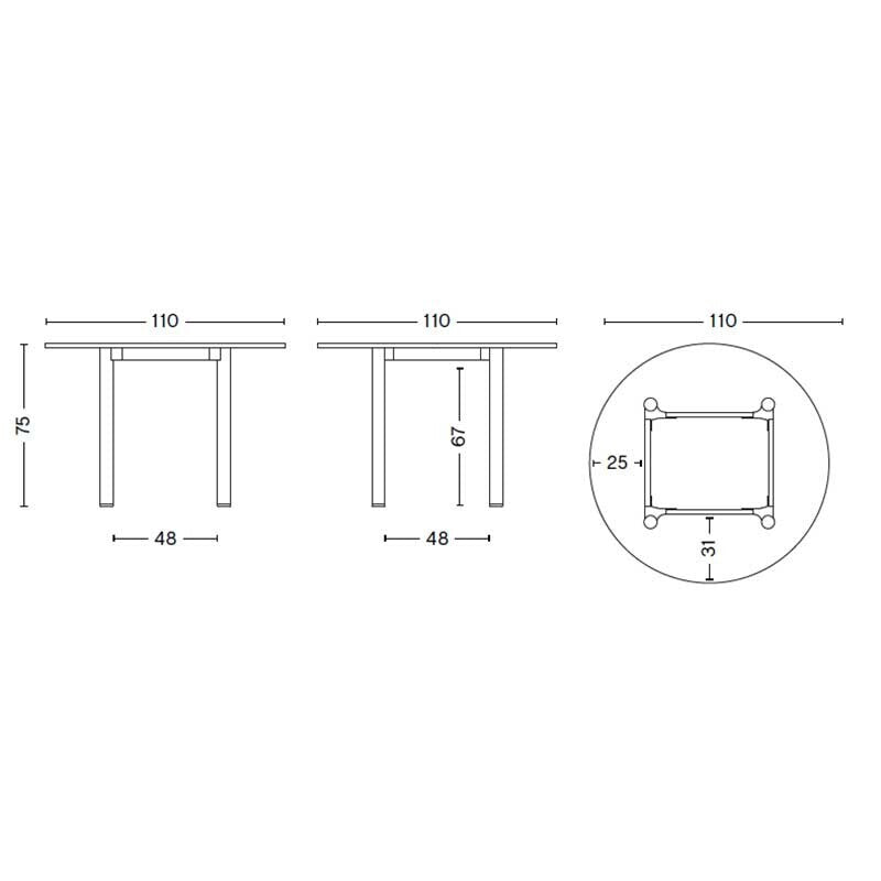 HAY Annex Esstisch Ø 110cm Gestell Aluminium
