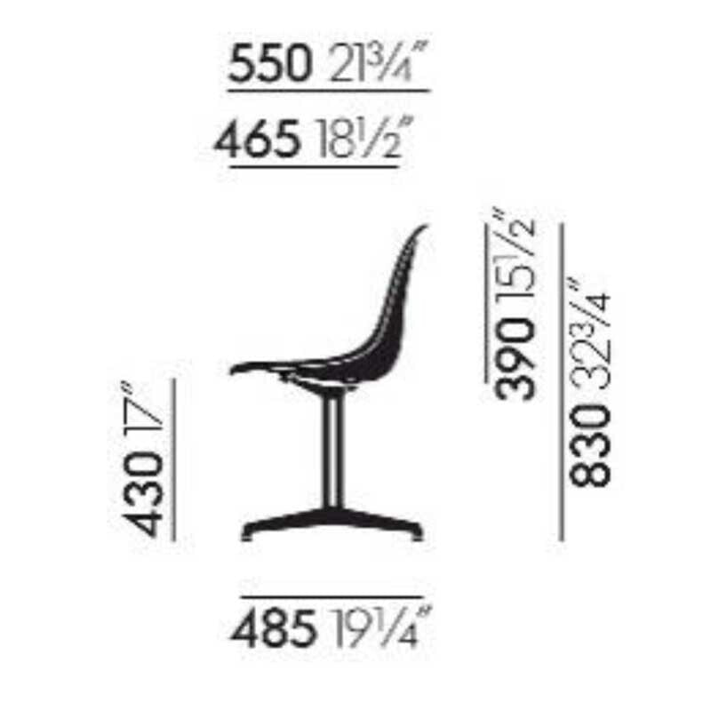 Vitra Eames Plastic Side Chair DSL RE Gestell poliert