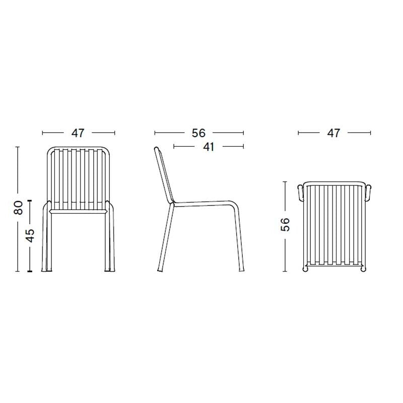 HAY Palissade Gartenstuhl mit Sitzkissen 4er Set