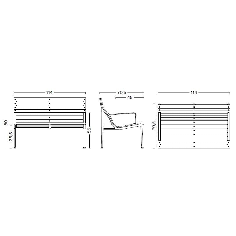HAY Traverse Lounge Gartenbank mit Armlehnen