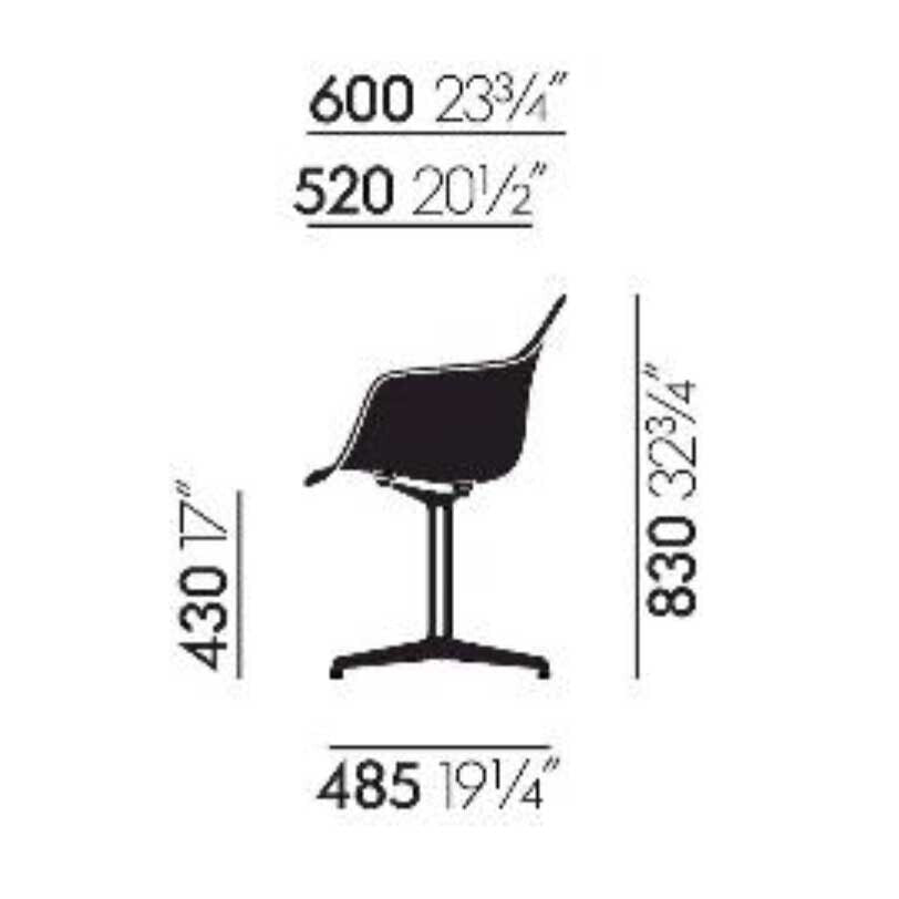 Vitra Eames Plastic Armchair DAL Gestell poliert