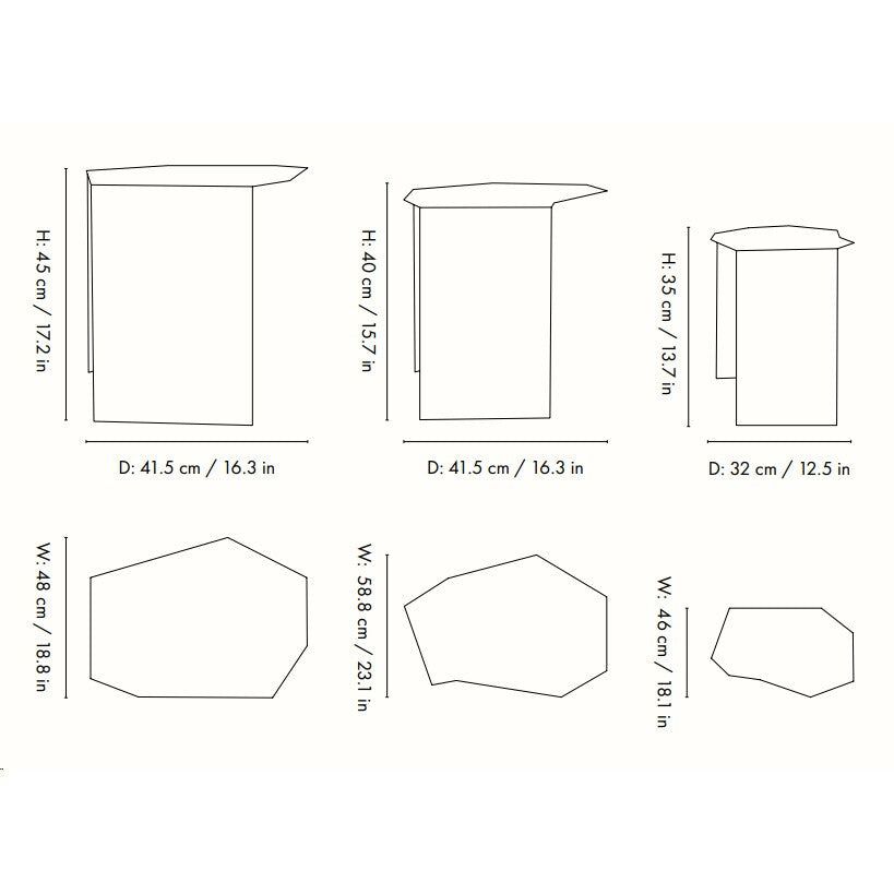 Ferm Living Shard Cluster Satztisch 3er Set