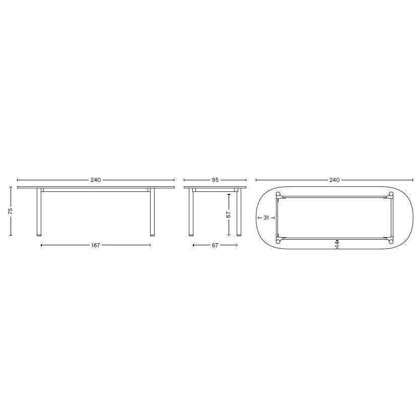 HAY Annex Esstisch länglich 220x95cm Gestell Eiche