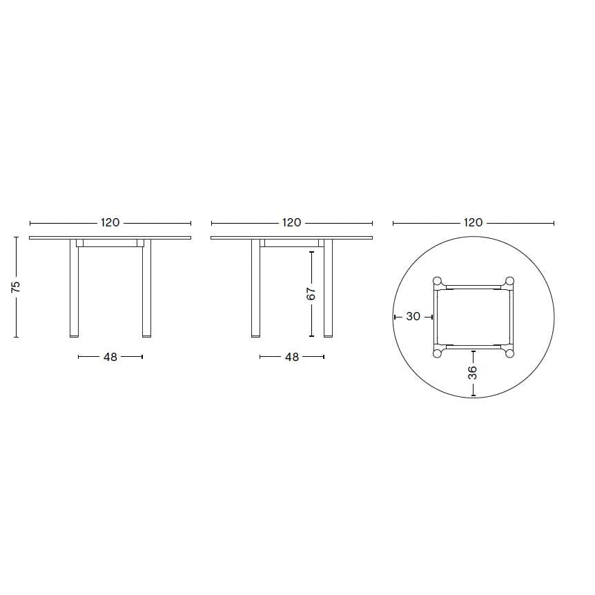 HAY Annex Esstisch Ø 120cm Gestell Eiche
