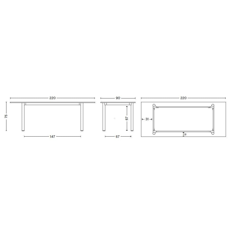 HAY Annex Esstisch 220x95cm Gestell Eiche