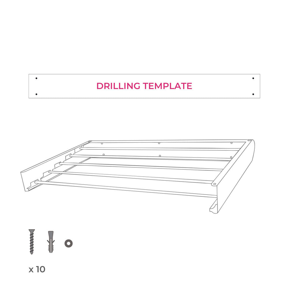Tendedero de pared plegable, 6 barras, blanco — imagen 7
