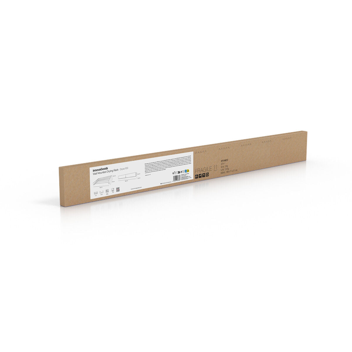Tendedero de pared plegable, 6 barras, blanco — imagen 8