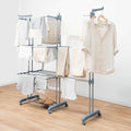 Tendedero vertical plegable con ruedas, 30 barras