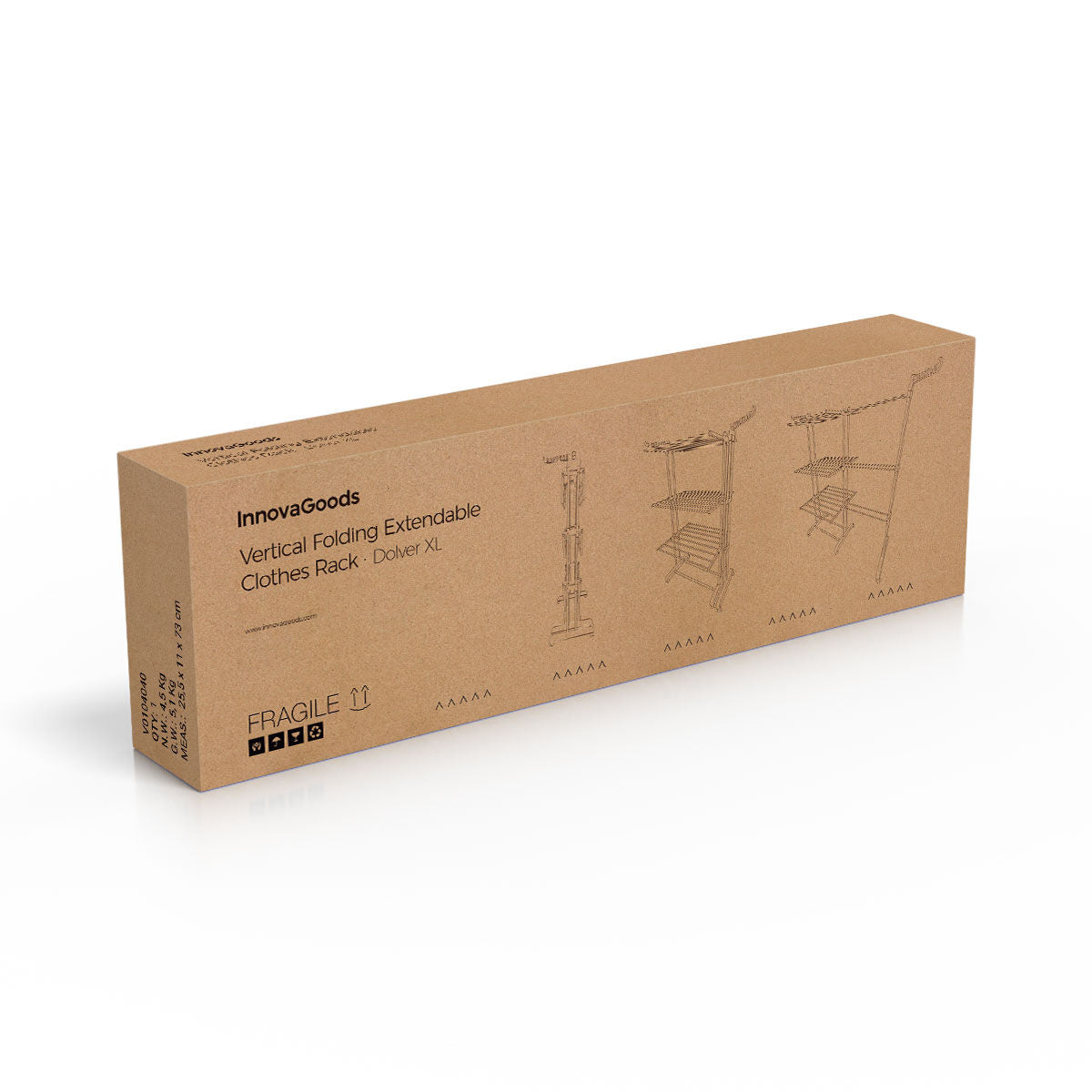Tendedero vertical plegable con ruedas, 30 barras — imagen 8